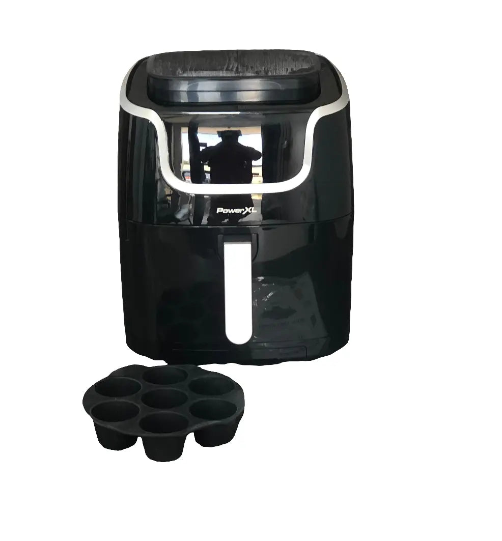 PowerXL Air Fryer Steamer Combo 7 QT 10-in-1 XL For Vegetable Toast, Bake, Roast, Broil, Dough Proofing, Warm, Defrost, ST006, Black (7 QT) - ANM Liquidation