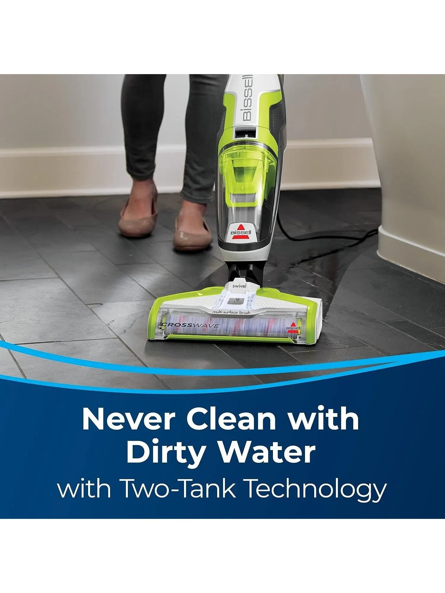 BISSELL CrossWave Floor and Area Rug Cleaner, Wet-Dry Vacuum with Bonus Brush-Roll and Extra Filter, 1785A , Green